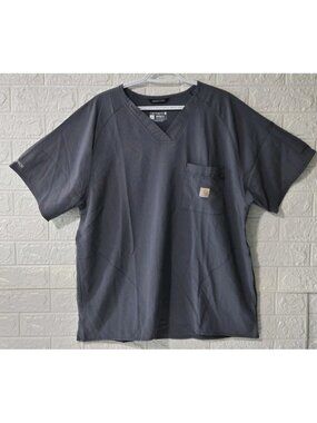 Carhartt Force Modern Fit Scrub Top V-Neck Grey Mens Large Gray Utility Scrubs